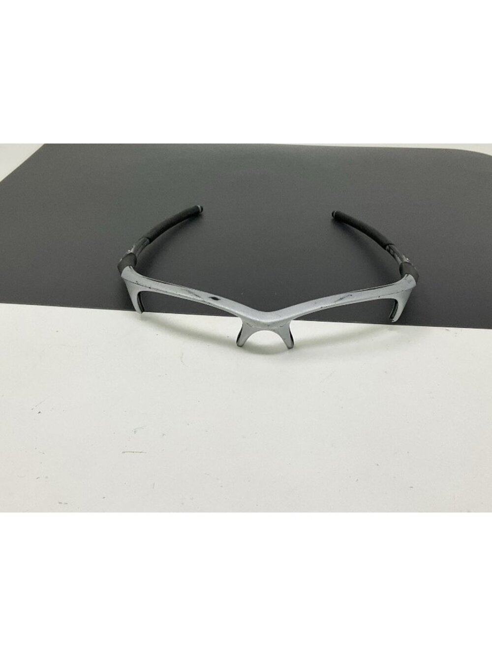 Oakley Half Jacket 1.0 Sunglasses Frame Silver No Lenses discolored Worn Fair